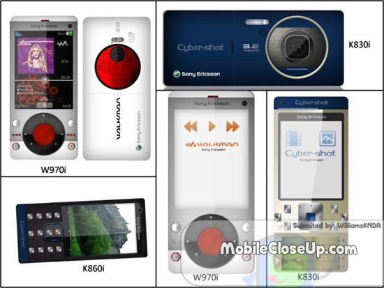 Sony Ericsson K830i, K860i, W970i